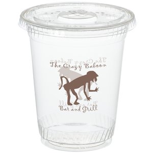 Compostable Clear Cup with Straw Slotted Lid - 12 oz. Main Image