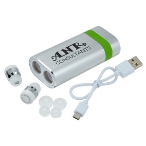 Colour Wrap Power Bank with True Wireless Ear Buds Main Image