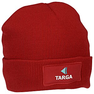 Cuffed Knit Beanie with Patch - Embroidered Main Image