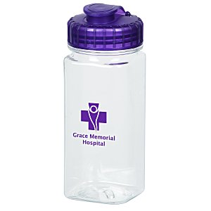 PolySure Squared-Up Water Bottle with Flip Lid - 16 oz. - Clear Main Image