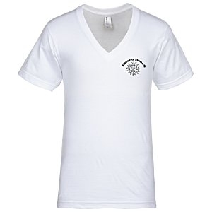 American Apparel Fine Jersey V-Neck T-Shirt -  White Main Image