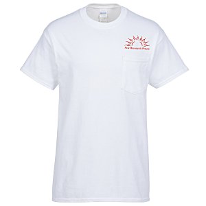 Gildan Ultra Cotton Pocket T-Shirt - Men's - Screen - White Main Image
