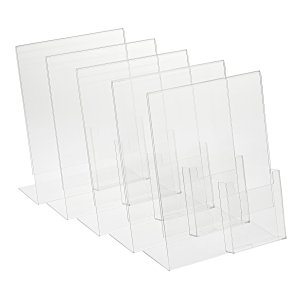 Clear Sign Holder with Brochure Pocket - 10-3/4" x 8-1/2" - Pack of 5 Main Image