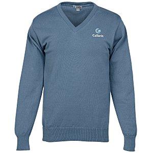 Fine Gauge Cotton Blend V-Neck Sweater Main Image
