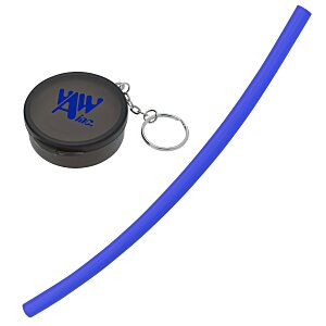 Reusable Silicone Straw in Keychain Case- Closeout Main Image