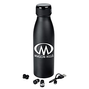 Vacuum Bottle with Wireless Bluetooth Ear Buds - 20 oz. Main Image