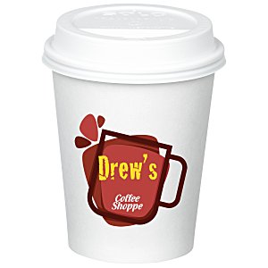 Paper Hot/Cold Cup with Traveler Lid - 10 oz. - Full Colour Main Image