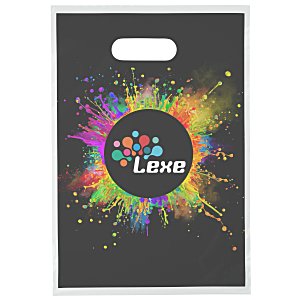 Recyclable Full Colour Die Cut Handle Plastic Bag - 13" x 9" - Clear Main Image