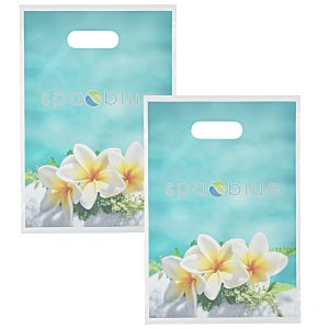 Recyclable Full Colour Die Cut Handle Plastic Bag - 13" x 9" - Clear - 2 Side Imprint Main Image