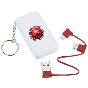 Duo Charging Cable with Phone Stand Keychain - Closeout Main Image