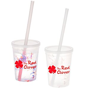 Rainbow Confetti Mood Cup with Straw - 11 oz. Main Image