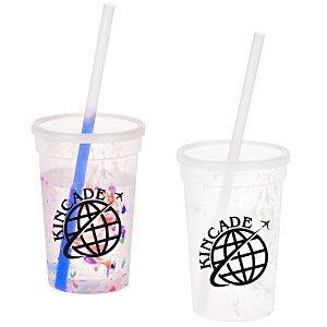 Rainbow Confetti Mood Cup with Straw - 16 oz. Main Image
