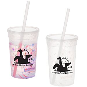 Rainbow Confetti Mood Cup with Straw - 20 oz. Main Image