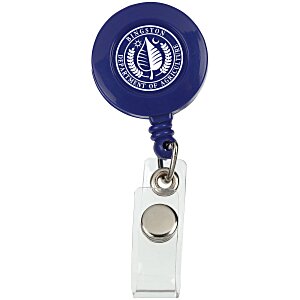 Round Retractable Badge Holder with Alligator Clip - Opaque Main Image