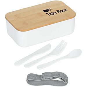 Divided Bento Box with Bamboo Lid Lunch Set Main Image