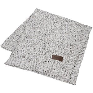 Vanilla Heather Cable Knit Chenille Throw Main Image