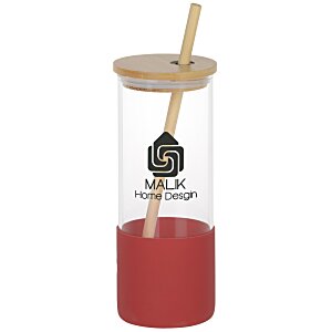 Shanti Glass Tumbler with Bamboo Lid and Straw - 17 oz. Main Image