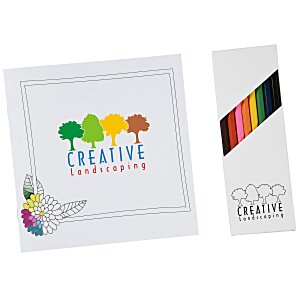 Colouring Book & Pencil Set - Floral Main Image