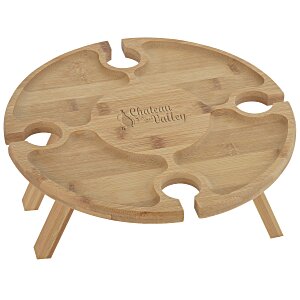 Bamboo Portable Wine & Cheese Table Main Image