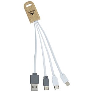 Bamboo Accent Duo Charging Cable Main Image