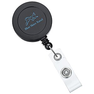 Round Retractable Badge Holder with Slip-On Clip - Opaque Main Image
