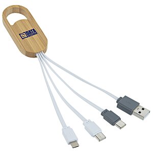 Ellipse Bamboo Accent Duo Charging Cable Main Image