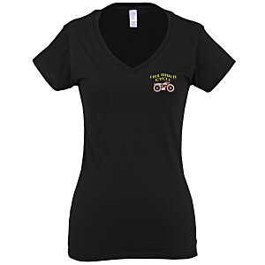 Gildan Softstyle V-Neck T-Shirt - Ladies' - Embroidered Main Image