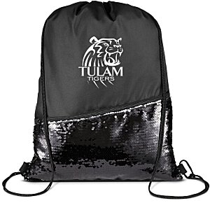 Sequin Drawstring Backpack- Closeout Main Image