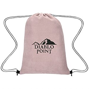 Posh Herringbone Drawstring Bag- Closeout Main Image