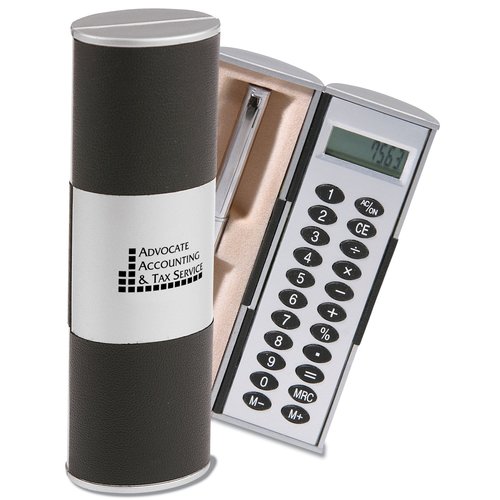 Sleek Calculator and Pen Set Main Image