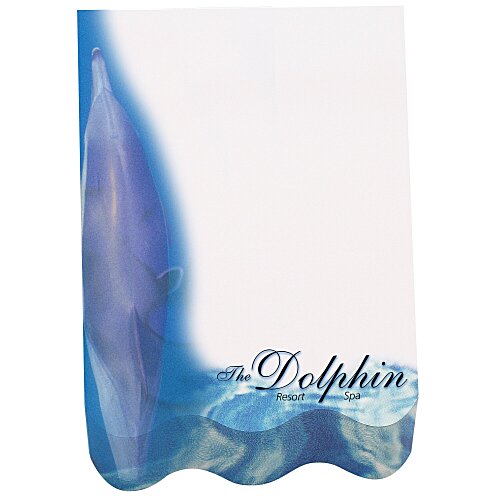 Beveled Sticky Notepad - Straight Wave Shape Main Image
