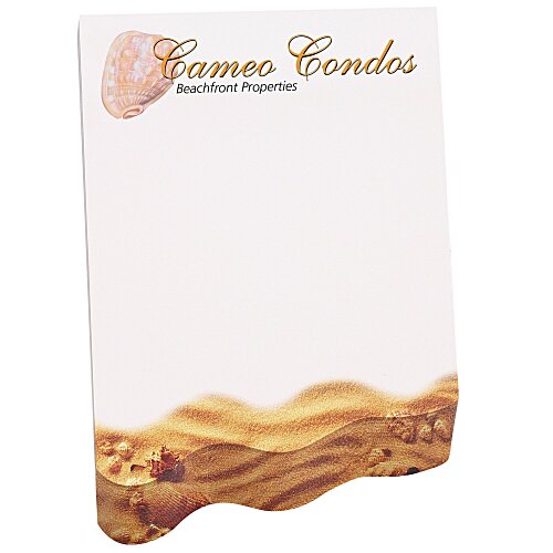 Beveled Sticky Notepad - Angled Wave Shape Main Image