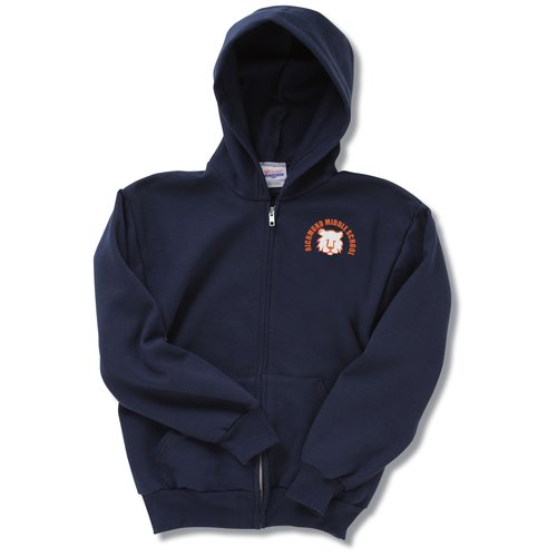 Hanes ComfortBlend 50/50 Full Zip Hooded Sweatshirt - Youth Main Image