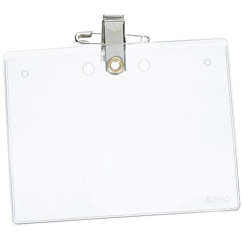 Vinyl Badge Holder with Pin & Bulldog Clip Main Image