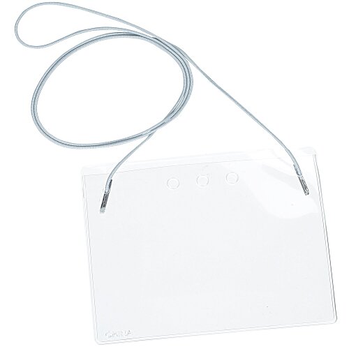 Vinyl Badge Holder with Elastic Neck Cord Main Image