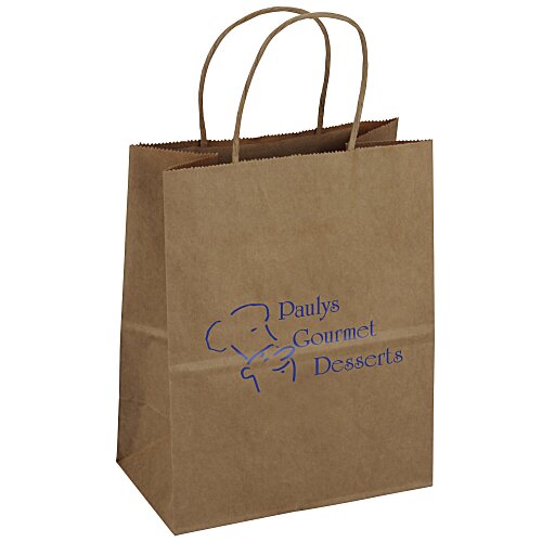 Kraft Paper Brown Shopping Bag - 10 3/4 inches x 8 inches Main Image