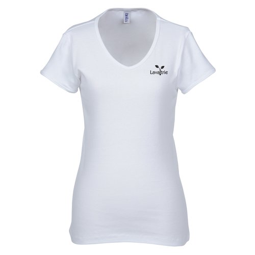 Bella+Canvas Ladies' T-Shirt - V-Neck - White Main Image