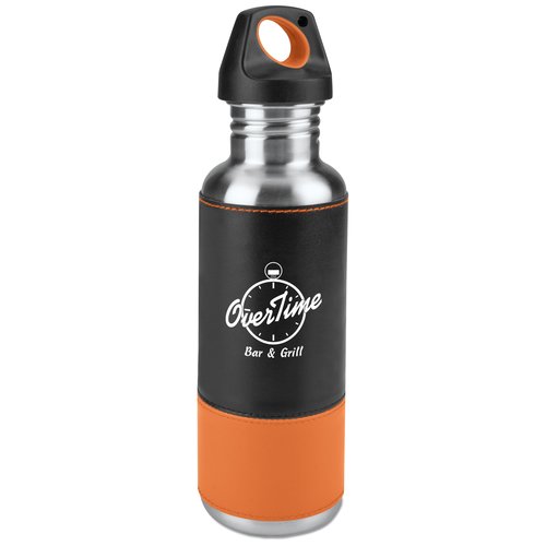 2-Tone Leatherette Sleeve Stainless Bottle - 27 oz. Main Image