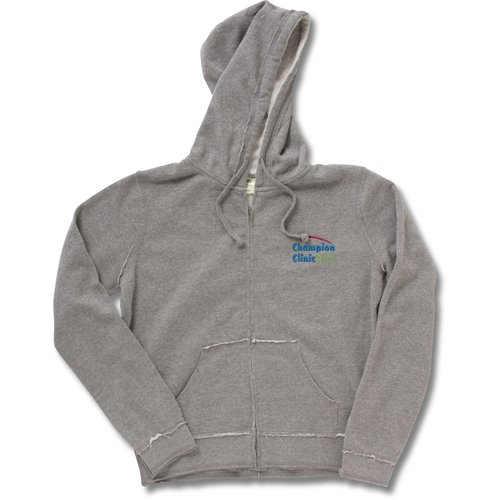 Raw Edge Full-Zip Hooded Sweatshirt - Ladies' Main Image