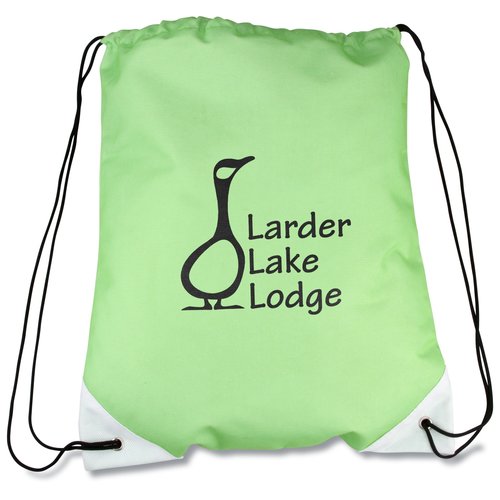 Colour-Corner Drawstring Knapsack - Overstock Main Image