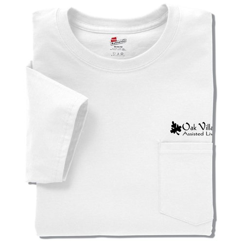Hanes Tagless Pocket T-shirt - Screen - White Main Image