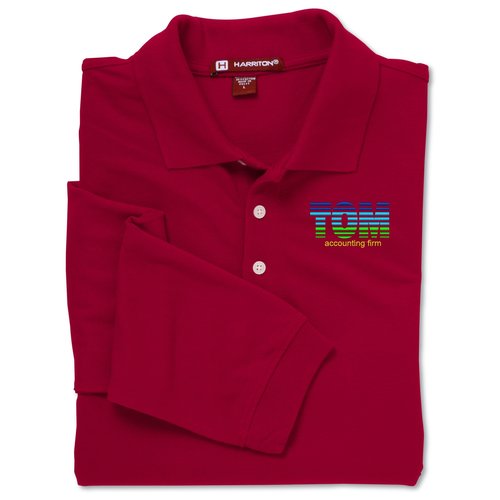 Harriton 9.34 oz. Easy Blend Polo - Long Sleeve Main Image