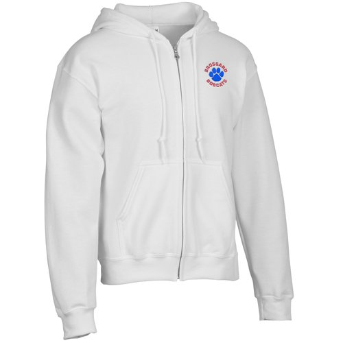Gildan 50/50 Full Zip Hooded Sweatshirt - Emb - White Main Image