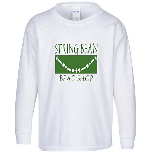 Gildan Ultra Cotton LS T-Shirt - Youth - Screen - White Main Image