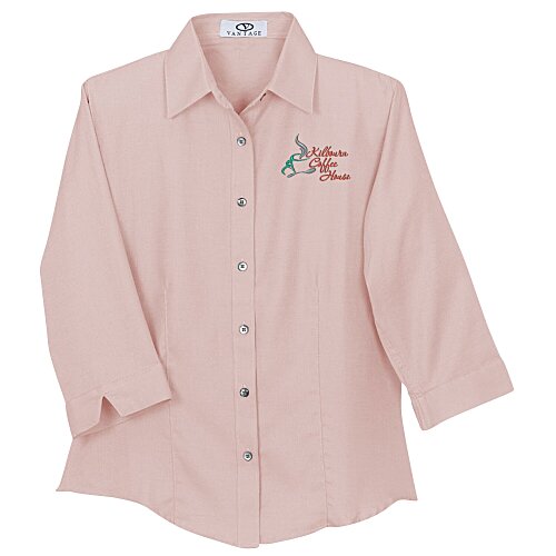 Easy Care 3/4 Sleeve  French Twill Shirt - Ladies' - Closeout Main Image