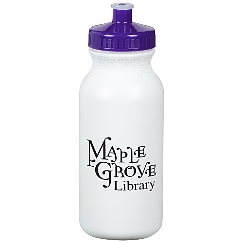 Value Sport Bottle with Push Pull Lid - 20 ounces - White Main Image