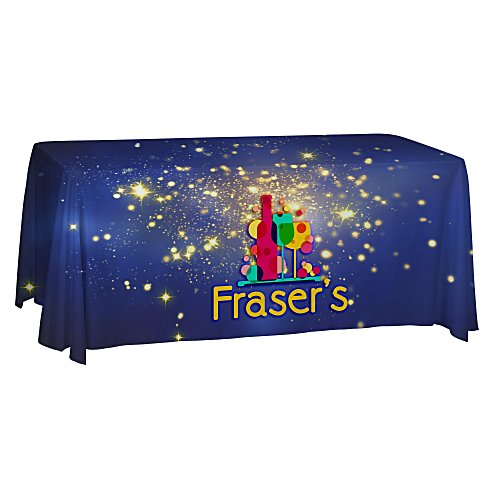 Serged Open-Back Polyester Table Throw - 6 feet - Full Colour Main Image