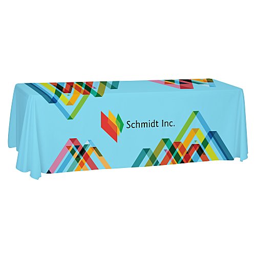 Serged Open-Back Polyester Table Throw - 8 feet - Full Colour Main Image