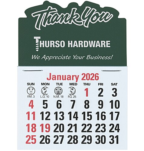 Stick Up Calendar - Thank You Main Image