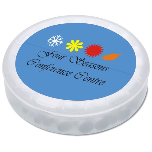Round Flip Top Dispenser with Sugar Free Mints Main Image